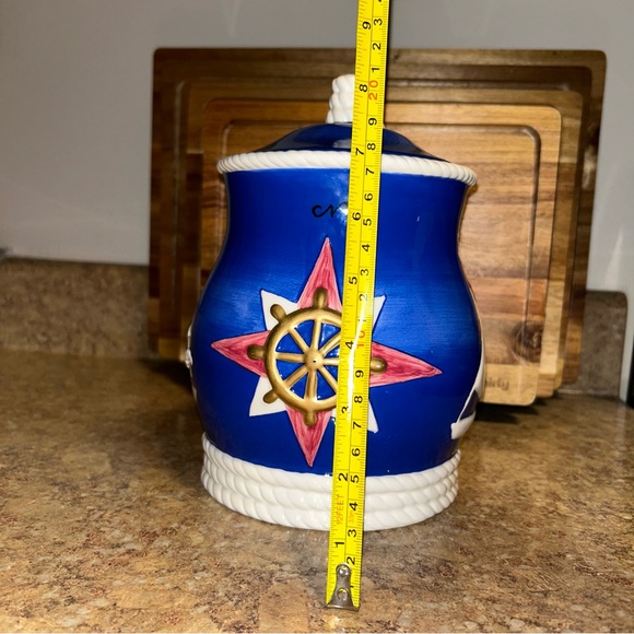VINTAGE COOKIE JAR Canister Geo Z Lefton Nautical - Picture 12 of 13
